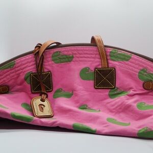 Dooney Bourke Rare Pink & Green Vintage Large Handbag With Original Tag Y2K